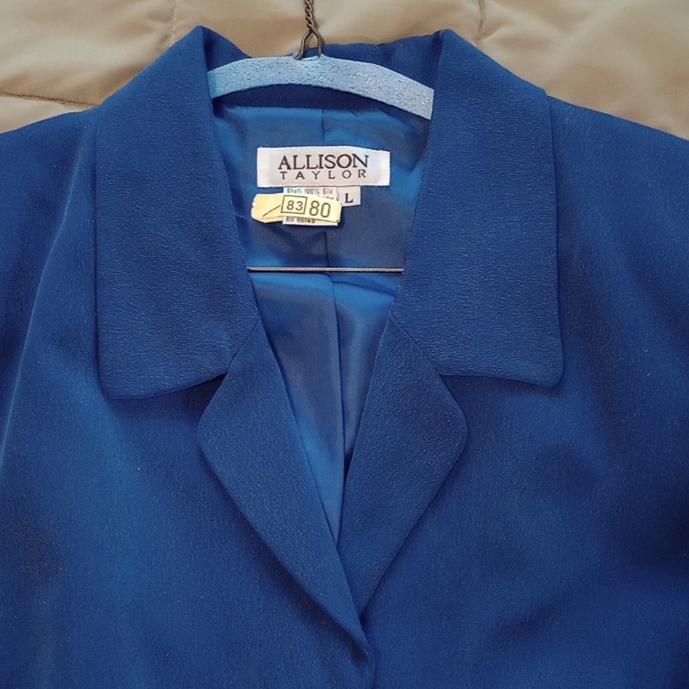 Silk Jacket, longline LARGE vintage 80s/90s blazer - Picture 9 of 9